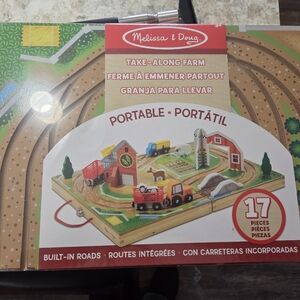 Melissa & Doug Take-Along Farm Set - Red, Green, Brown